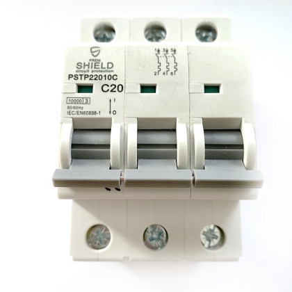 PremShield PSTP22010C C20 20A 20 Amp 3 Phase Pole MCB Circuit Breaker Type C